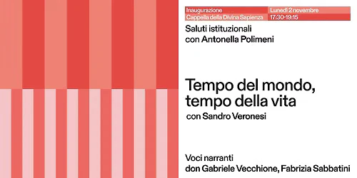 Inaugurazione + “Tempo del mondo, tempo della vita” con Sandro Veronesi